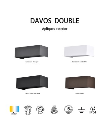 DAVOS * APLIQUE EXTERIOR LED* 4*6W 3000K  BLANCO